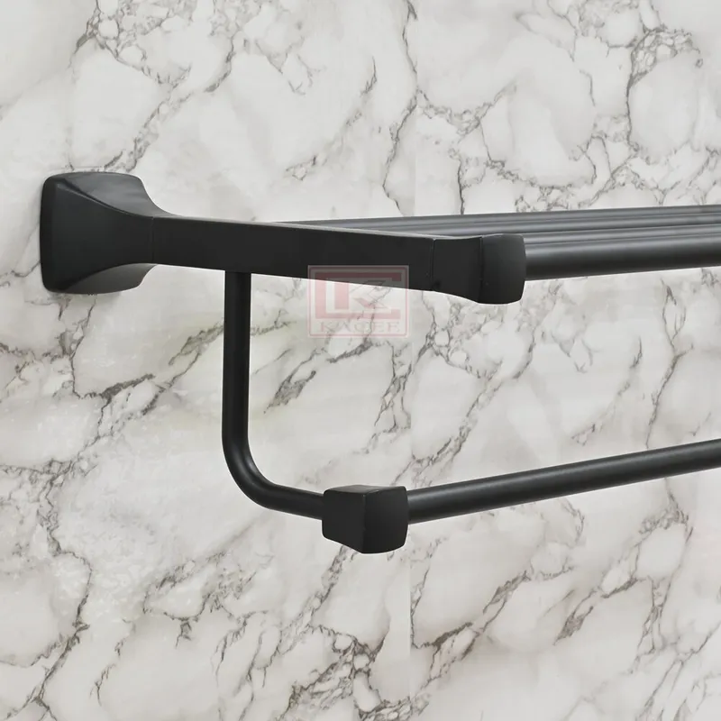 ราวแขวนผ้าอลูมิเนียมสีดำ ราวแขวนผ้าเช็ดตัว รุ่น Aluminum Black Series